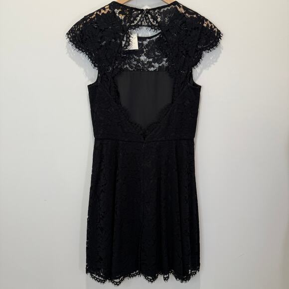 Kate Spade Black Lace Open-Back Fit & Flare Dress Size 10 Black NWT - Picture 3 of 14